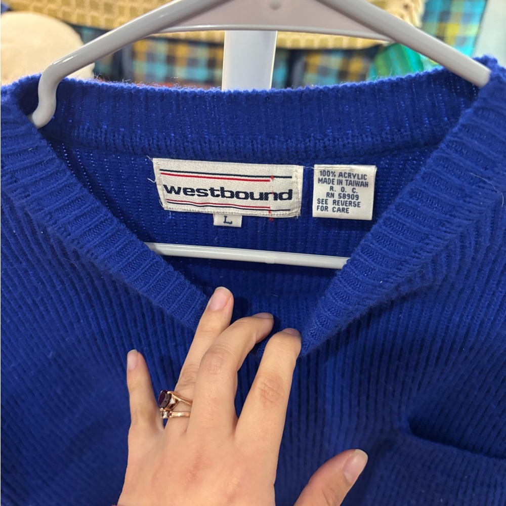 Westbound Royal Blue Ribbed Sweater